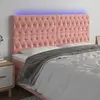 vidaXL Tête de lit à LED Rose 180x7x118/128 cm Velours