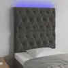 vidaXL Tête de lit à LED Gris foncé 80x7x118/128 cm Velours