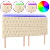 vidaXL Tête de lit à LED Crème 180x7x118/128 cm Tissu