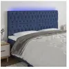 vidaXL Tête de lit à LED Bleu 180x7x118/128 cm Tissu
