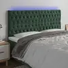 vidaXL Tête de lit à LED Vert foncé 200x7x118/128 cm Velours