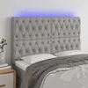 vidaXL Tête de lit à LED Gris clair 160x7x118/128 cm Tissu