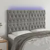 vidaXL Tête de lit à LED Gris clair 144x7x118/128 cm Velours