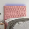 vidaXL Tête de lit à LED Rose 144x7x118/128 cm Velours