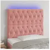 vidaXL Tête de lit à LED Rose 100x7x118/128 cm Velours