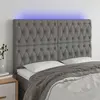 vidaXL Tête de lit à LED Gris foncé 144x7x118/128 cm Tissu