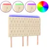 vidaXL Tête de lit à LED Crème 144x7x118/128 cm Tissu