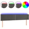 vidaXL Tête de lit à LED Gris foncé 163x16x78/88 cm Velours