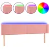 vidaXL Tête de lit à LED Rose 163x16x78/88 cm Velours