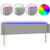 vidaXL Tête de lit à LED Gris clair 203x16x78/88 cm Tissu