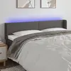vidaXL Tête de lit à LED Gris 183x16x78/88 cm Similicuir