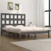 vidaXL Cadre de lit Gris Bois de pin massif 200x200 cm