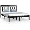 vidaXL Cadre de lit Noir Bois de pin massif 140x190 cm