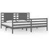 vidaXL Cadre de lit Gris Bois de pin massif 200x200 cm