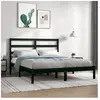 vidaXL Cadre de lit Noir Bois de pin massif 140x190 cm