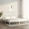 vidaXL Cadre de lit Blanc 180x200 cm Super King Bois massif
