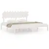 vidaXL Cadre de lit Blanc 200x200 cm Bois massif
