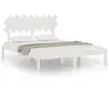 vidaXL Cadre de lit Blanc 160x200 cm Bois massif