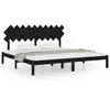vidaXL Cadre de lit Noir 200x200 cm Bois massif