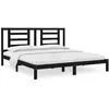 vidaXL Cadre de lit Noir Bois de pin massif 200x200 cm