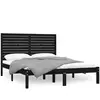 vidaXL Vidaxl Cadre De Lit Sans Matelas Noir 150x200 Cm Bois Massif