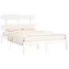 vidaXL Cadre de lit Blanc Bois massif 180x200 cm Super King