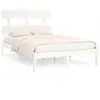 vidaXL Cadre de lit Blanc Bois massif 120x200 cm