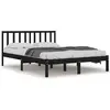vidaXL Cadre de lit Noir Bois de pin massif 140x190 cm