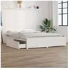 vidaXL Cadre de lit avec tiroirs Blanc 150x200 cm Très grand