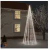 vidaXL Sapin de Noël avec piquet Blanc froid 732 LED 500 cm