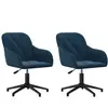 vidaXL Chaises pivotantes à manger lot de 2 Bleu Velours