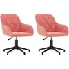vidaXL Chaises pivotantes à manger lot de 2 Rose Velours