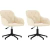 vidaXL Chaises pivotantes à manger lot de 2 Crème Velours