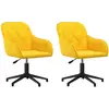 vidaXL Chaises pivotantes à manger lot de 2 Jaune Velours