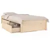 Cadre de lit avec tiroirs 75x190 cm Petit simple Vidaxl Naturel