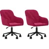 vidaXL Chaises pivotantes à manger lot de 2 Rouge bordeaux Velours