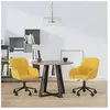 vidaXL Chaises pivotantes à manger lot de 2 Jaune Velours