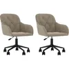 vidaXL Chaises pivotantes à manger lot de 2 Gris clair Velours