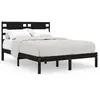 vidaXL Cadre de lit Noir Bois de pin massif 140x190 cm