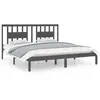 vidaXL Cadre de lit Gris Bois de pin massif 200x200 cm