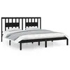 vidaXL Cadre de lit Noir Bois de pin massif 200x200 cm