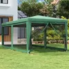 vidaXL Tente de fête avec 4 parois latérales en maille Vert 3x6 m PEHD