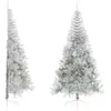 vidaXL Demi sapin de Noël artificiel avec support argenté 240 cm PET