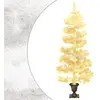 vidaXL Arbre de Noël hélicoïdal pré-éclairé avec pot blanc 120 cm PVC