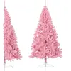 vidaXL Demi sapin de Noël artificiel avec support Rose 240 cm PVC