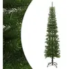 vidaXL Sapin de Noël artificiel mince avec support 240 cm PE