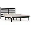 vidaXL Cadre de lit Noir Bois de pin massif 200x200 cm