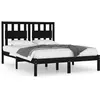 vidaXL Cadre de lit Noir Bois de pin massif 200x200 cm