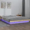 Vidaxl - Cadre de lit à led 135x190 cm double bois massif