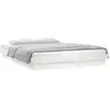 vidaXL Cadre de lit à LED blanc 135x190 cm double bois massif